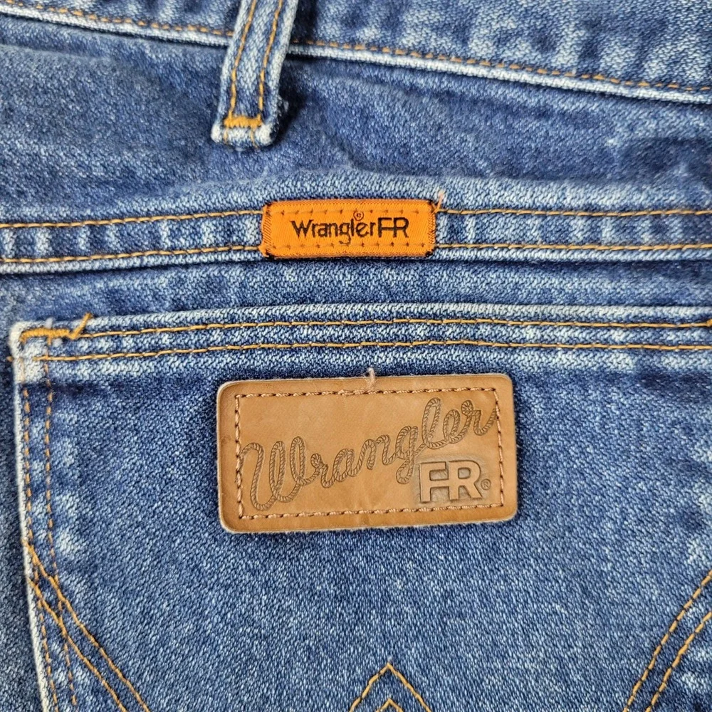 Wrangler FR Flame Resistant Jeans Mens 38x36 Blue Flame Resistant Denim Workwear